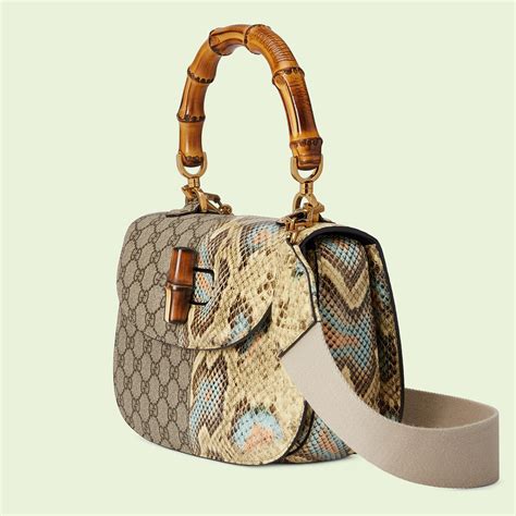 gucci bamboo bag pitone|bamboo bag gucci vintage.